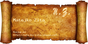 Matejko Zita névjegykártya
