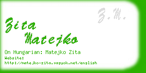 zita matejko business card